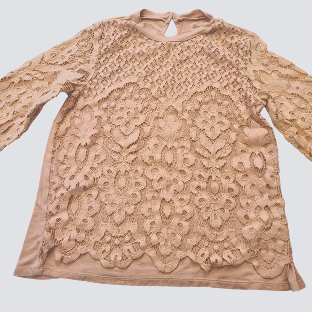 Art Class‎ Top Lace Med Sleeves  Pullover Soft Dusty Rose Sz XL 14 16